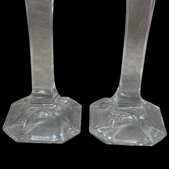 Glass Crystal Candle
Holders Set of 2 Clear Column Candlestick
Octagon Pedestal - Picture 6 of 6
